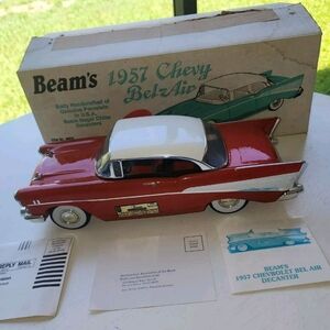 Jim beam decanter Sealed 1957 Red Chevy BelAir